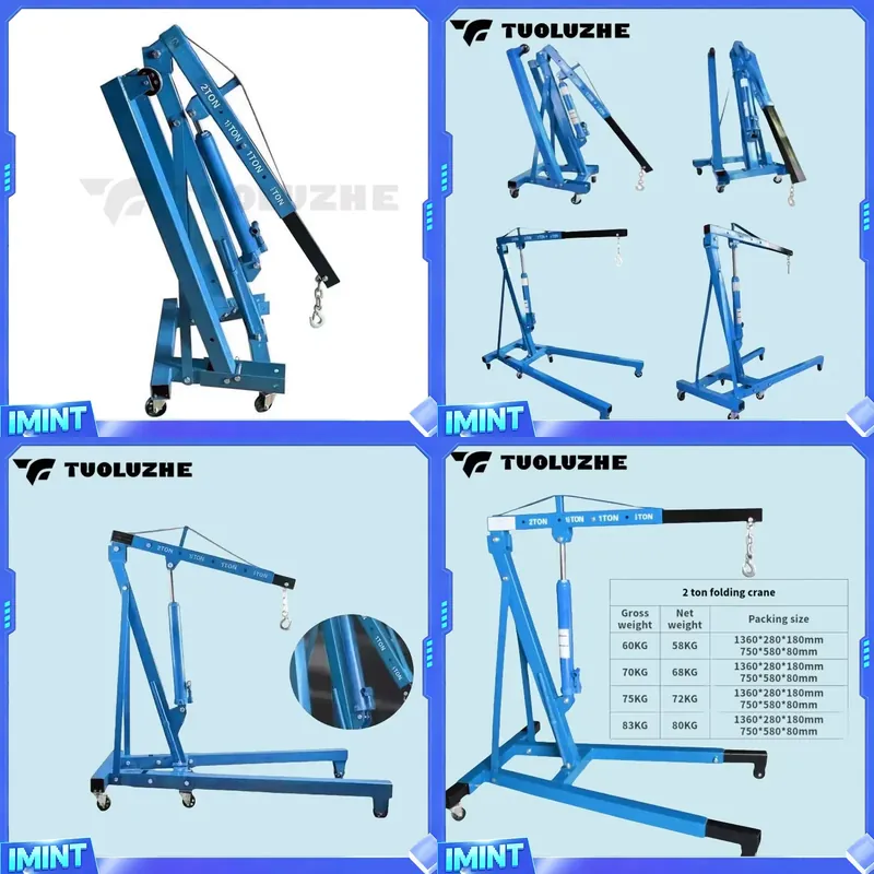 Hydraulic Car Lift - Grue hydraulique pliable bleue de 2