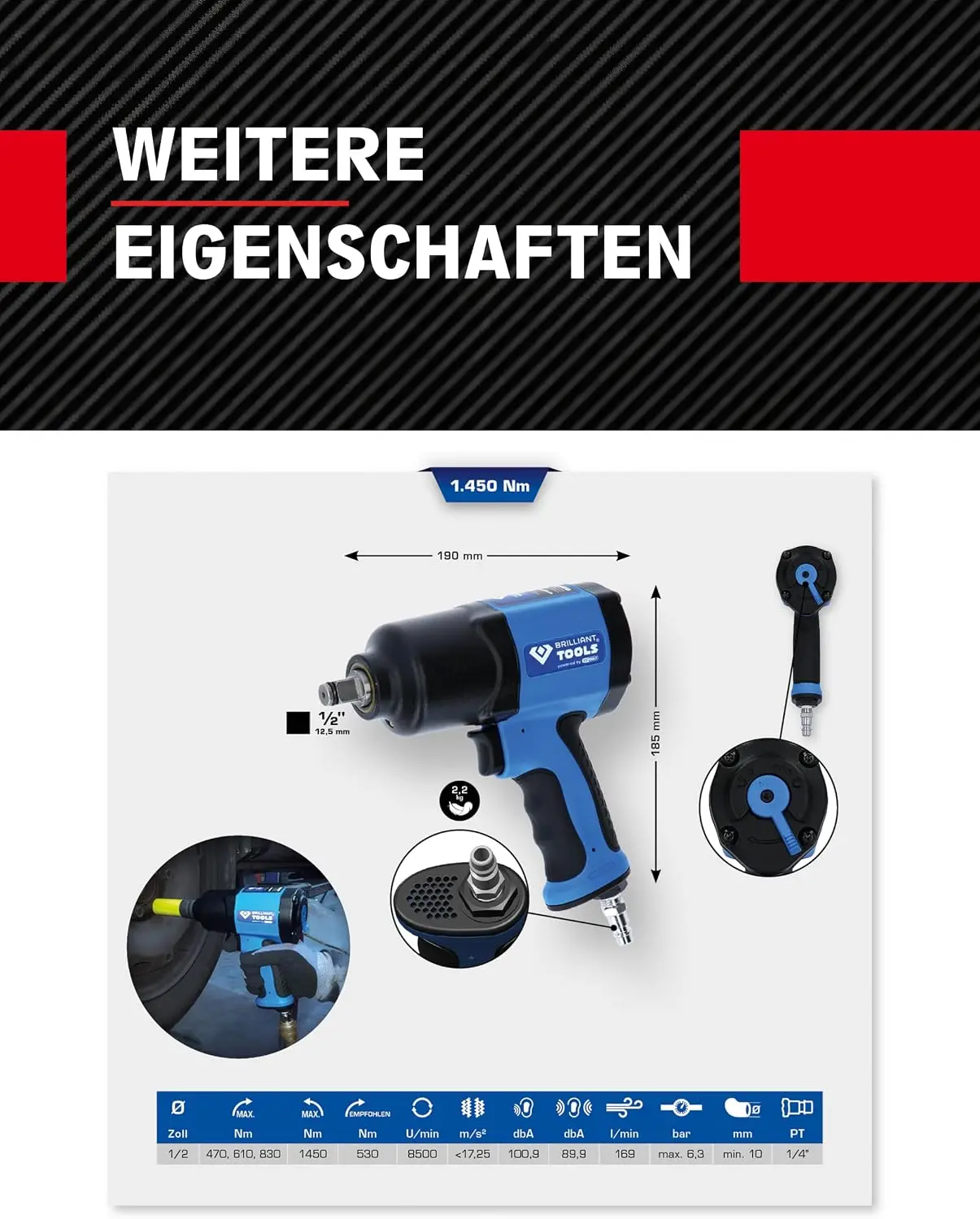 Clé à chocs pneumatique BT1601 - Pneumatic Impact Wrench avis et prix